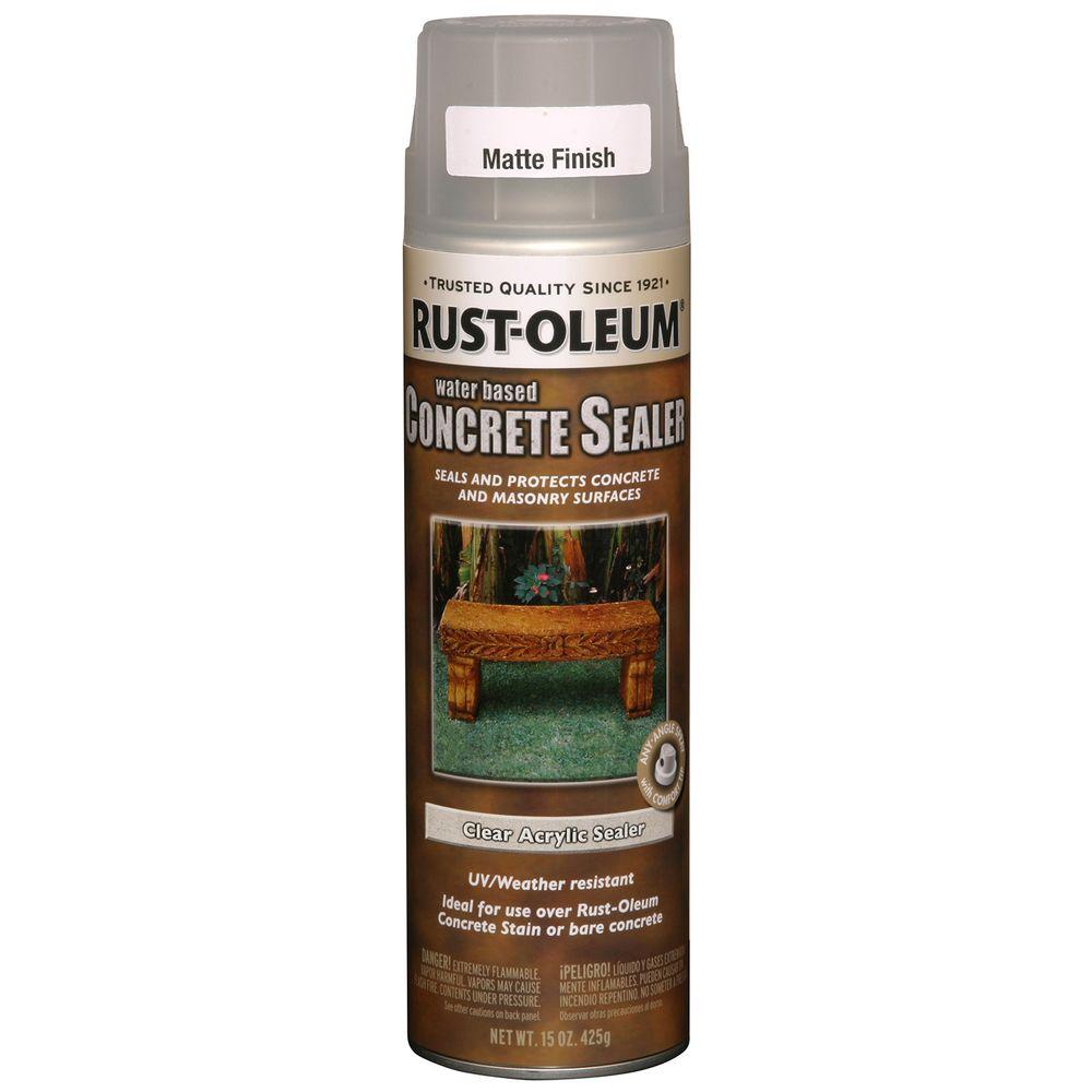 RustOleum Concrete Stain 15 oz. WaterBased Clear Matte Sealer Spray