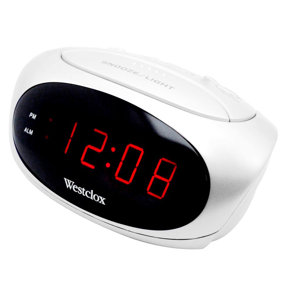 Westclox White Super Loud Alarm Led Alarm Clock 70044b The Home Depot