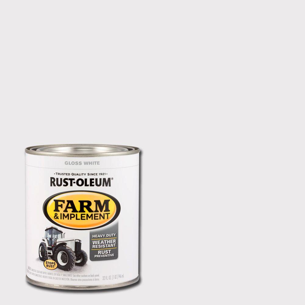 RustOleum 1 qt. Farm Equipment Gloss White Enamel Paint (2Pack