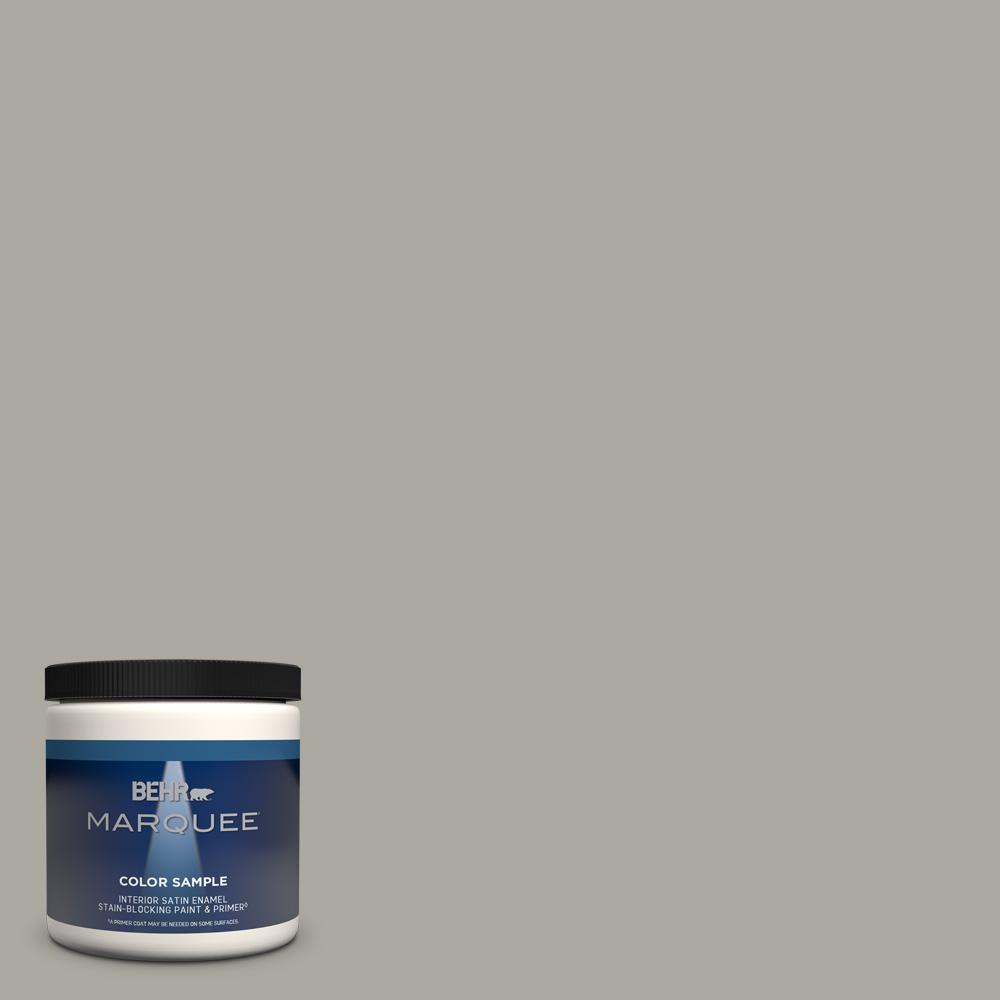 BEHR MARQUEE 8 oz. N3603 Still Gray OneCoat Hide Satin Enamel