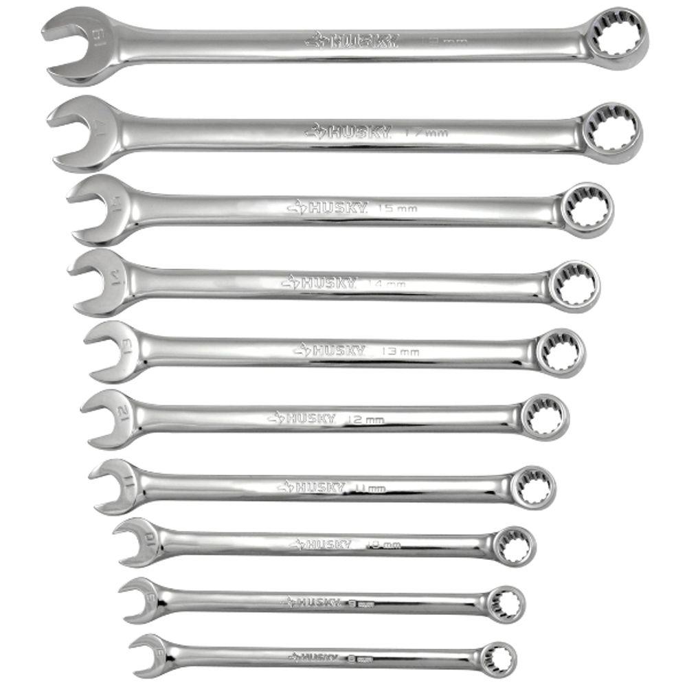 Husky Metric Universal Combination Wrench Set (10-Piece)-HSPW10PCMMN ...