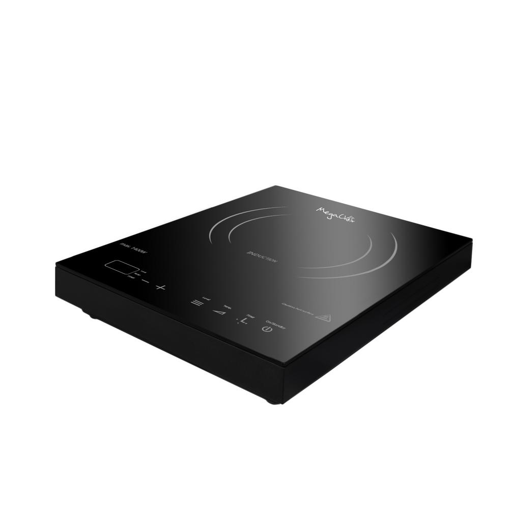 MegaChef Portable 11 in. Ceramic Glass Induction Cooktop in Black with