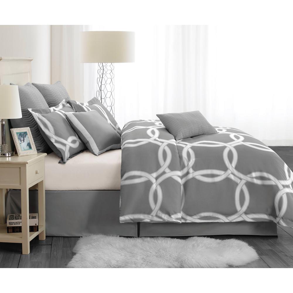 Kensie Desiree 7Piece Silver Queen Comforter SetDESIREE 13374D=1
