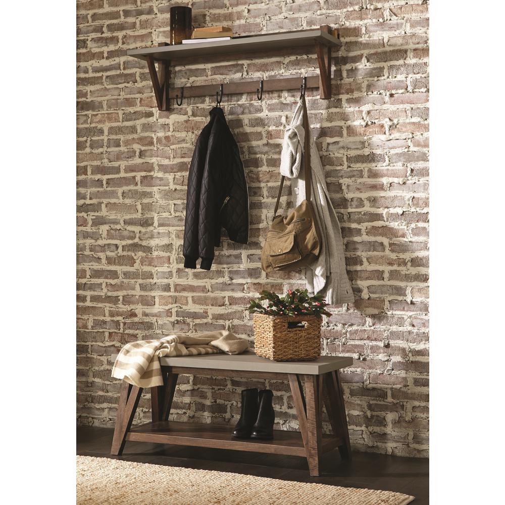 Alaterre Furniture Brookside 40 W Cement Top Wood Entryway Coat