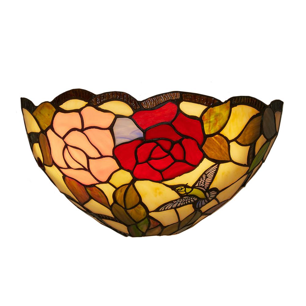 It S Exciting Lighting Tiffany Rose And Leaves Indoor Sconce With Tiffany Rose And Leaves Indoor Sconce With Remote Control 3 Stage Dimmer