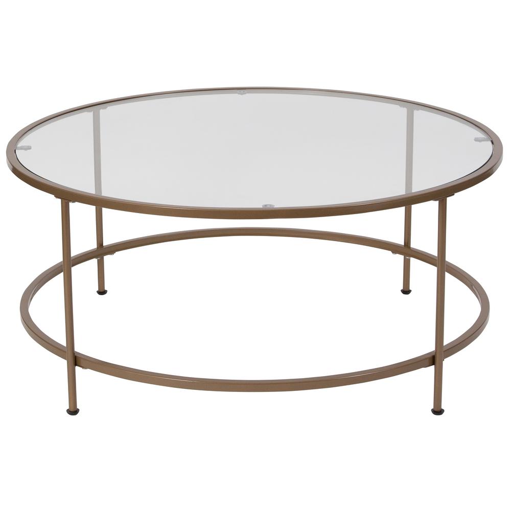 Clear Matte Gold Coffee Table