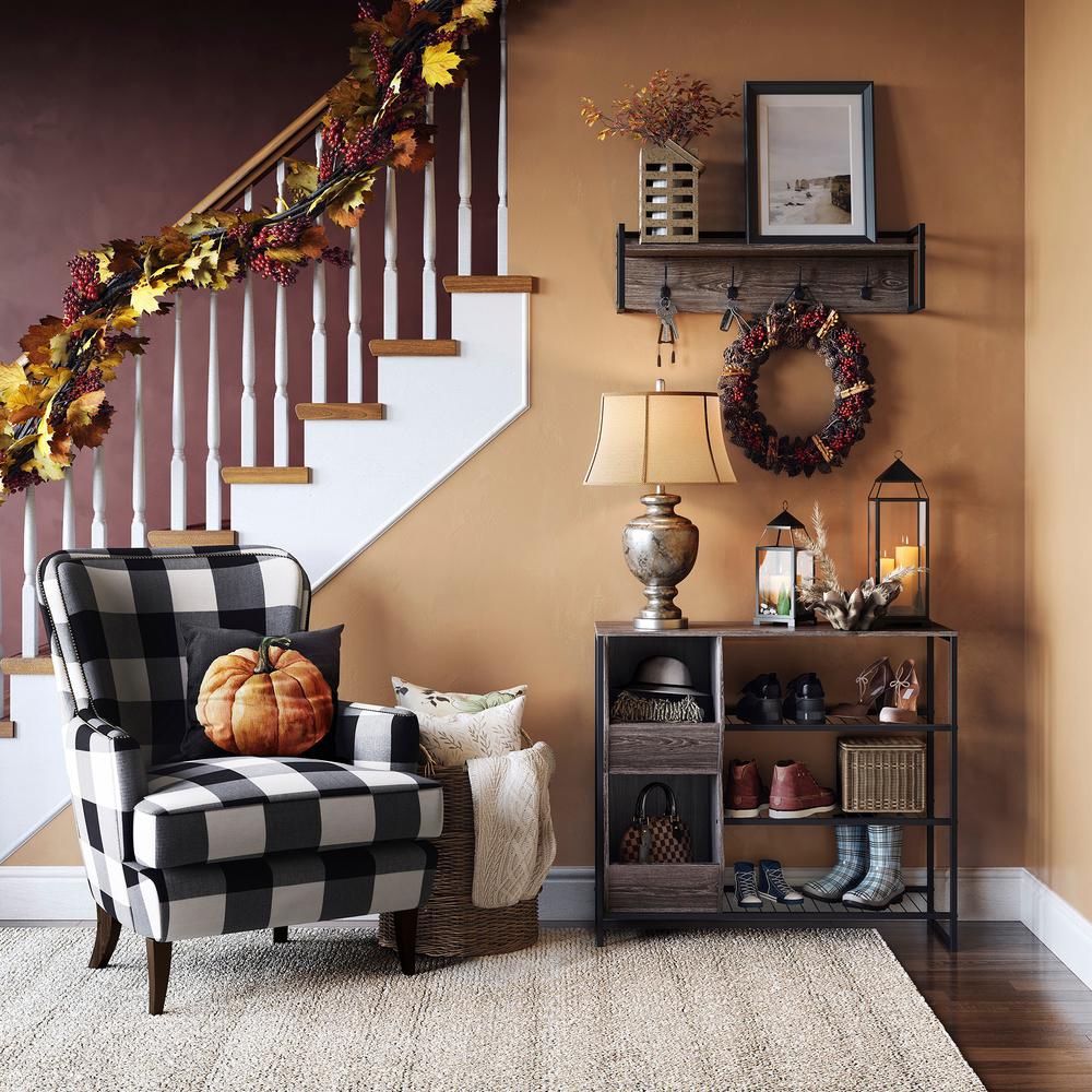 Riverridge Home Afton Weathered Brown 3 Tier Shoe Rack With Storage Bins 16 035 The Home Depot