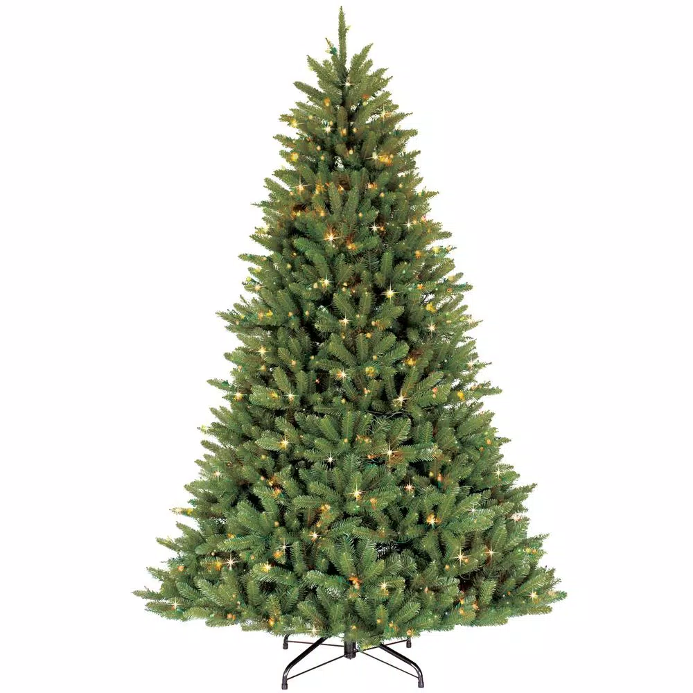 Photo 1 of 7.5 ft. Pre-Lit Fraser Fir Artificial Christmas Tree with 750 Clear Lights