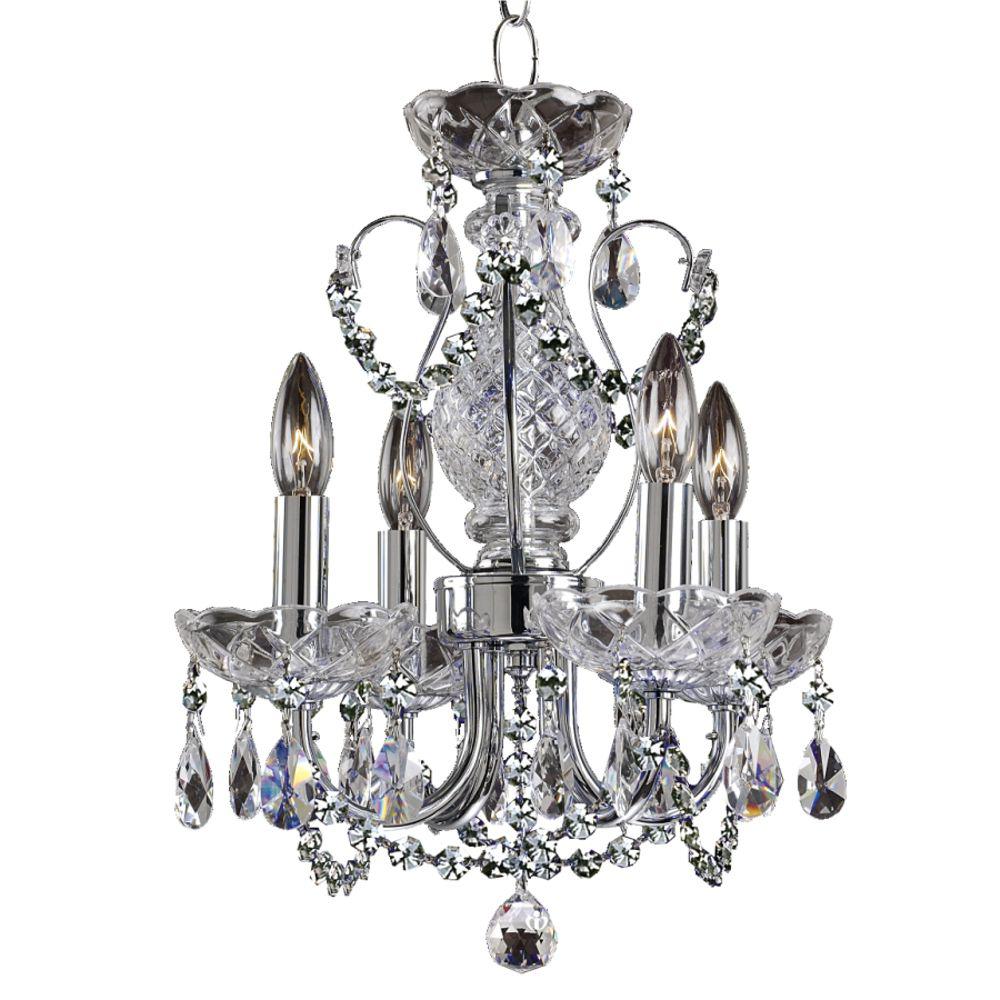 Glow Lighting 4Light Chrome and Crystal Mini Pendant Chandelier563AD4LSP7C  The Home Depot