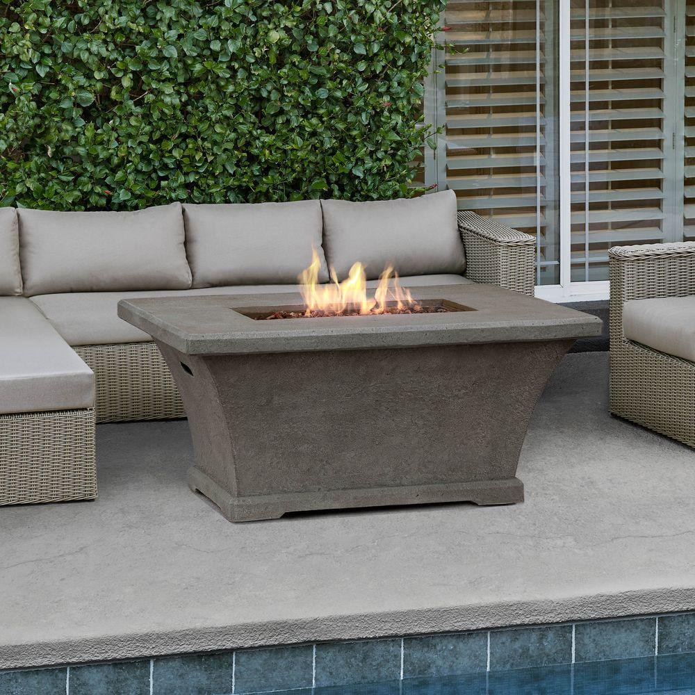 Real Flame Monaco 55 in. Fiber-Concrete Rectangle Chat ...