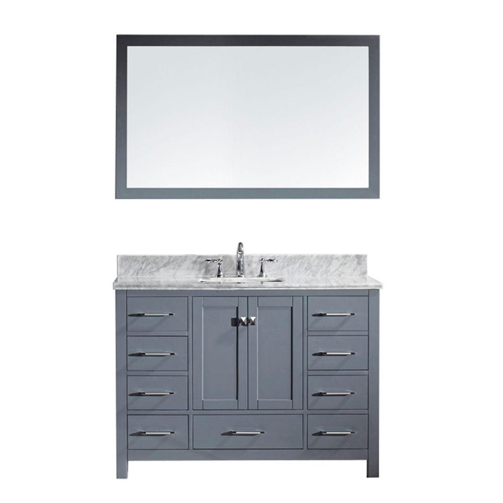 Virtu USA Caroline Parkway 36 in. W Vanity in Cashmere Grey with Marble ...