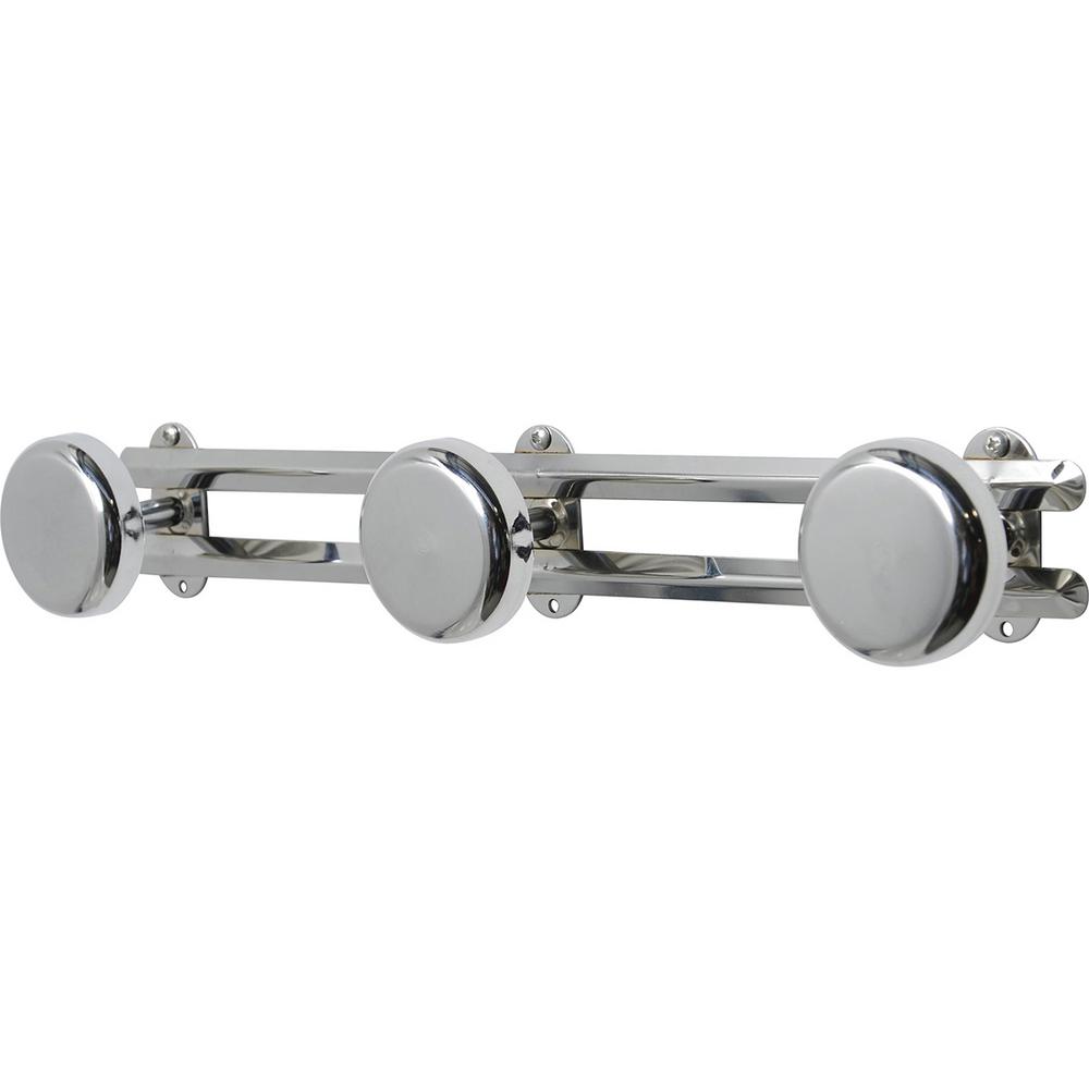 Evideco 3 Hooks Chrome Wall Mounted Coat And Hat Rail Rack 9011102