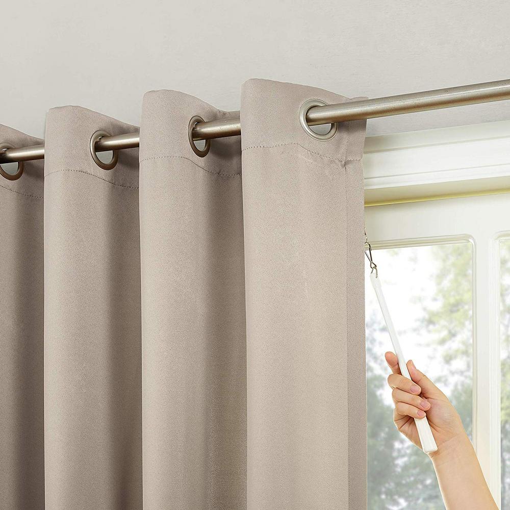 Sun Zero Blackout Gavin 84 In L Extra Wide Patio Panel Stone 47476 The Home Depot L Extra Wide Blackout Patio Panel, Patio Panel Curtains
