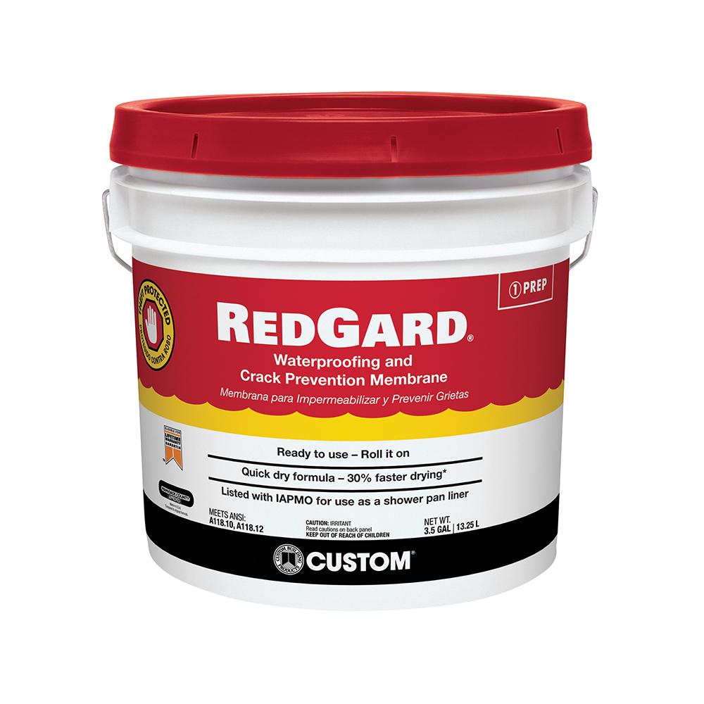 Custom Building Products Redgard 1 Gal Waterproofing And Redgard 3 1 2 Gal Waterproofing And Prevention Membrane