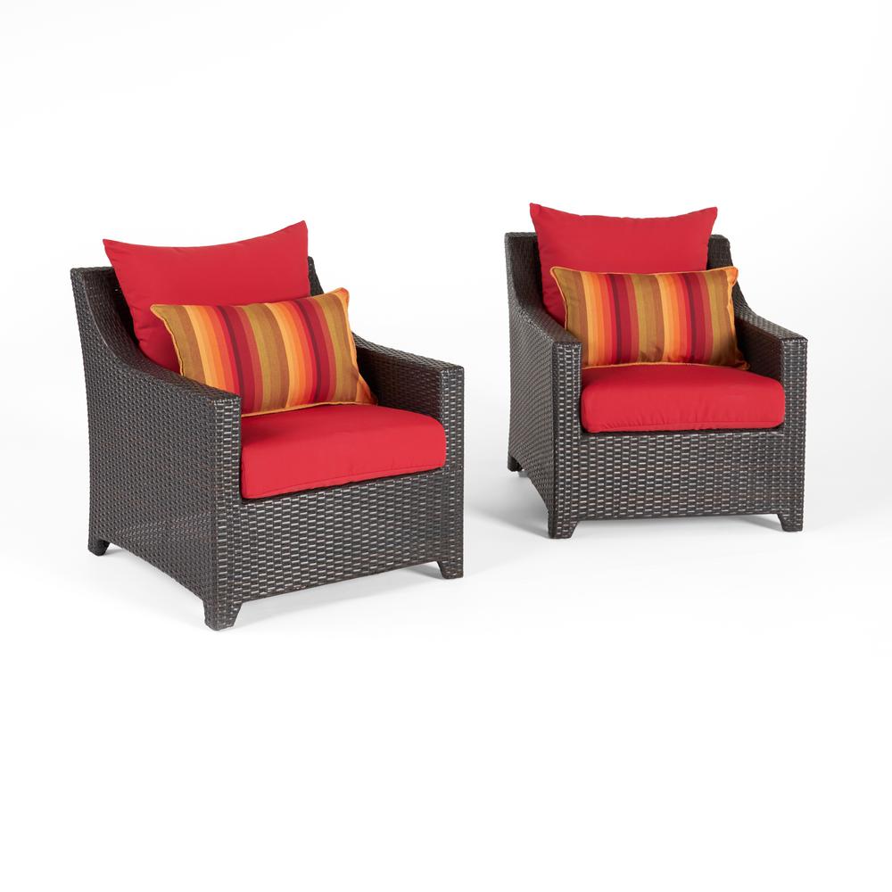Rst Brands Cannes 2 Piece All Weather Wicker Patio Club Chair Deco 2 Piece All Wather Wicker Patio Club Chair Seating Set With Sunset