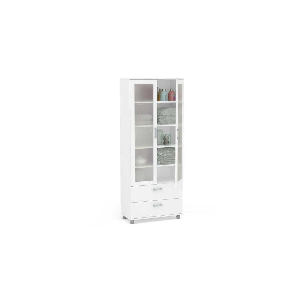 Quebec White China Cabinet With Glass Doors 23540005 The Home Depot
