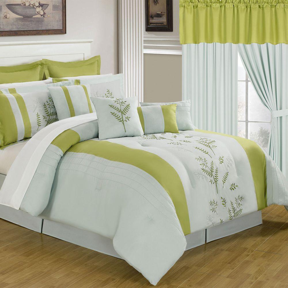 Lavish Home Maria 24 Piece Yellow Queen Comforter Set 66 00012 24pc Q The Depot - Yellow Green And Grey Bedding Lavish Home Maria 24 Piece Yellow Queen Comforter Set 66 00012 24pc Q The Depot - Yellow Green And Grey Bedding