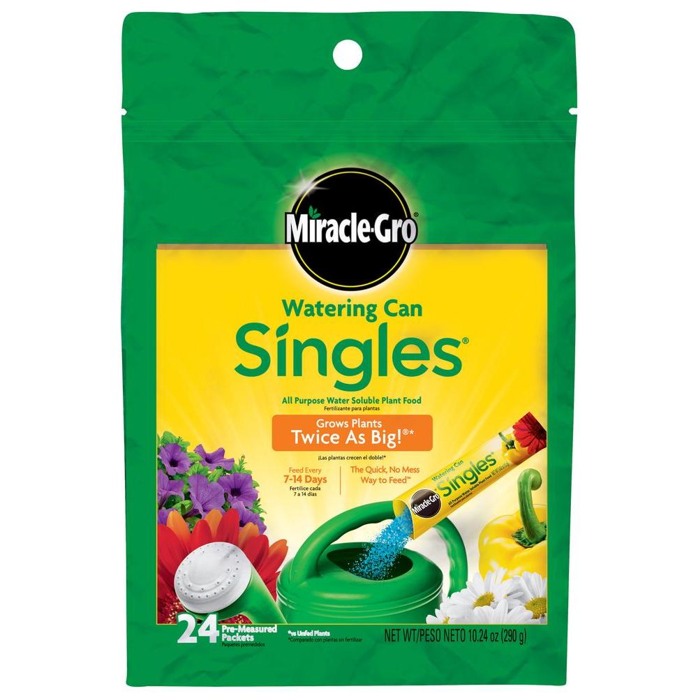Miracle Gro Watering Can Singles Water Soluble Plant Food Packets Miracle Gro Watering Can Singles Water Soluble Plant Food Packets 24 Pack