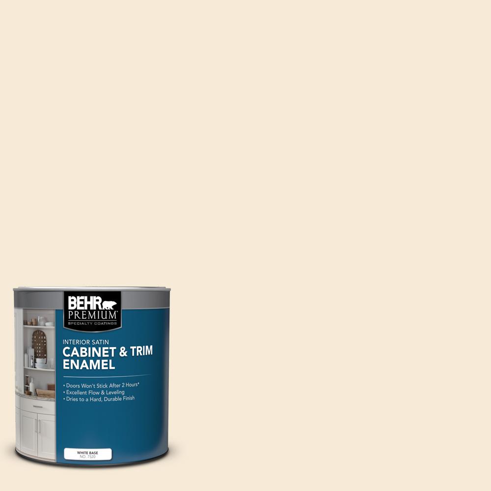BEHR PREMIUM 1 qt. 13 Cottage White Satin Enamel Interior and