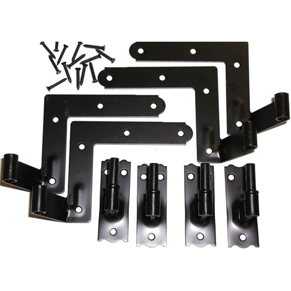 Set of 4 NEW DELANEY SS HARDWARE Black Exterior Shutter Hinge for wood siding