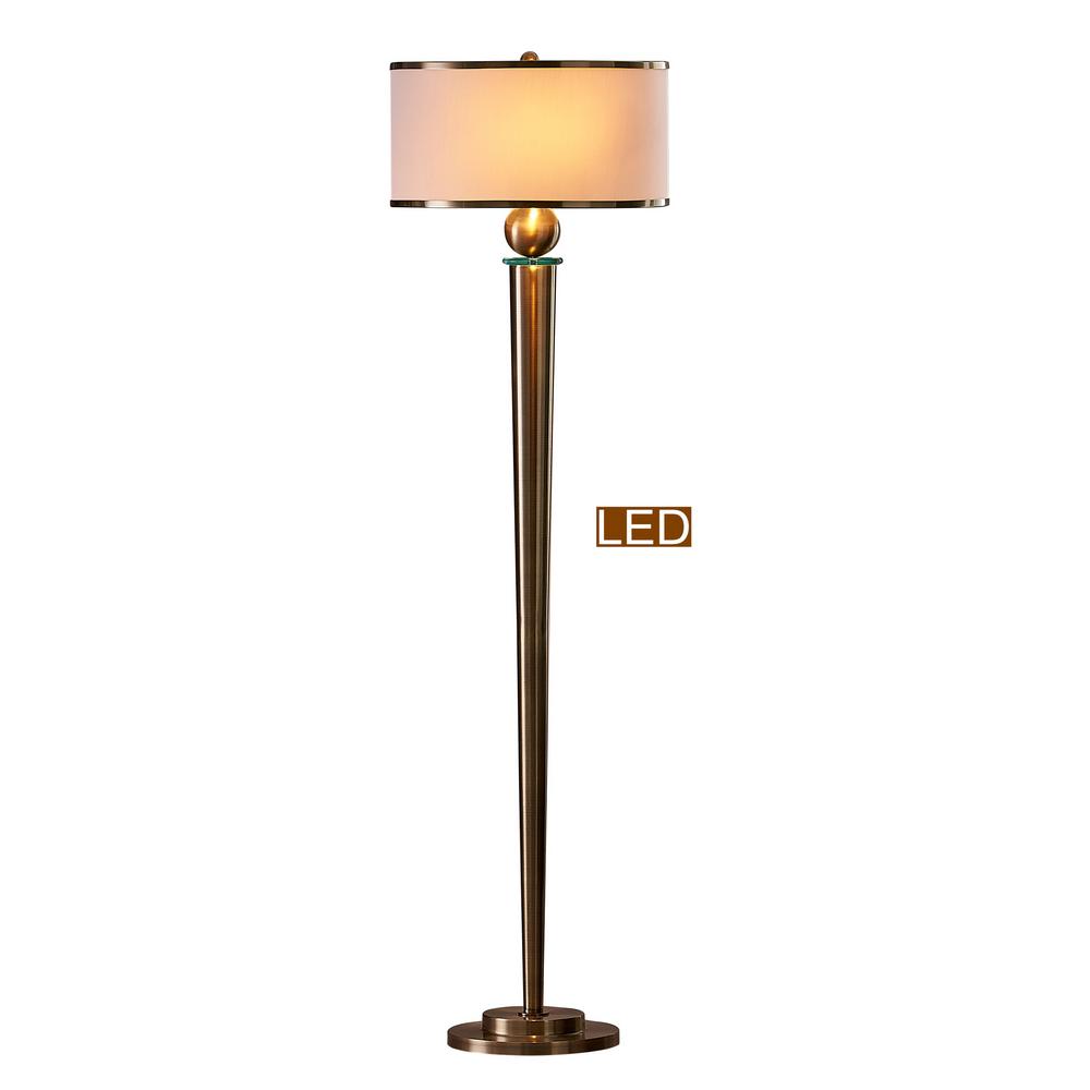 ARTIVA 63 in. Antique Satin Brass LED Floor LampLED7788FAB The Home Depot