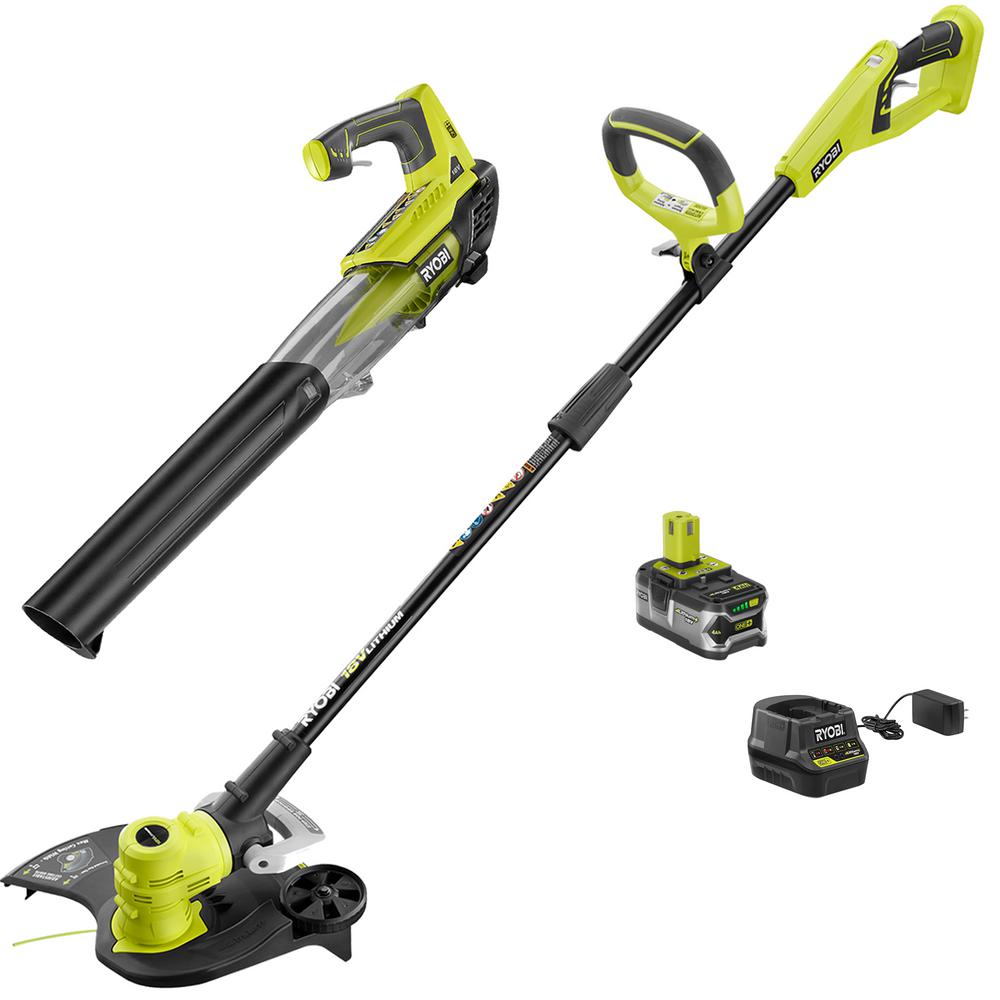 Ryobi Reconditioned Cordless Trimmer Edger 18Volt Electric Weed Eater LithiumIon