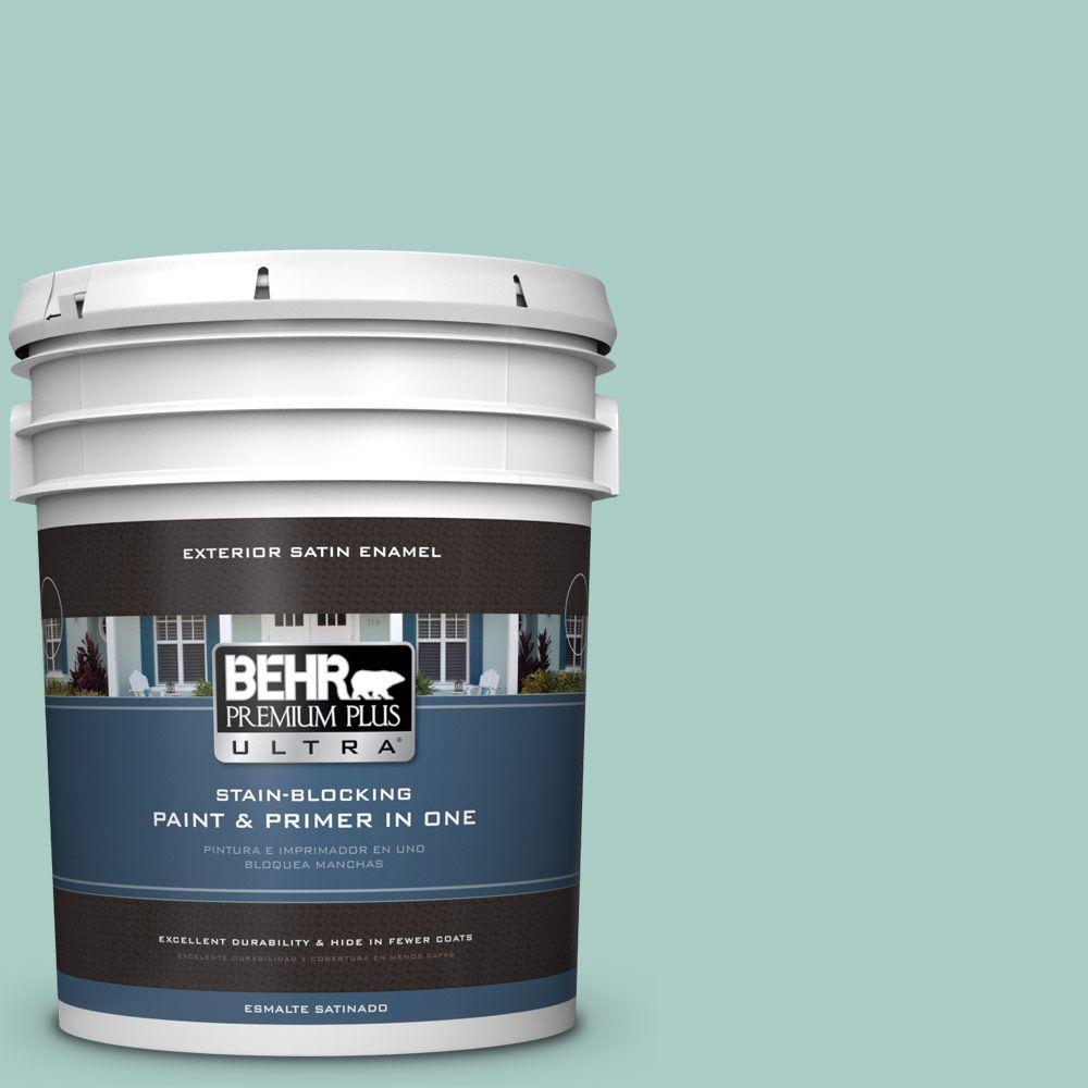 BEHR Premium Plus Ultra 5gal. M4403 Baby Aqua Satin Enamel Exterior