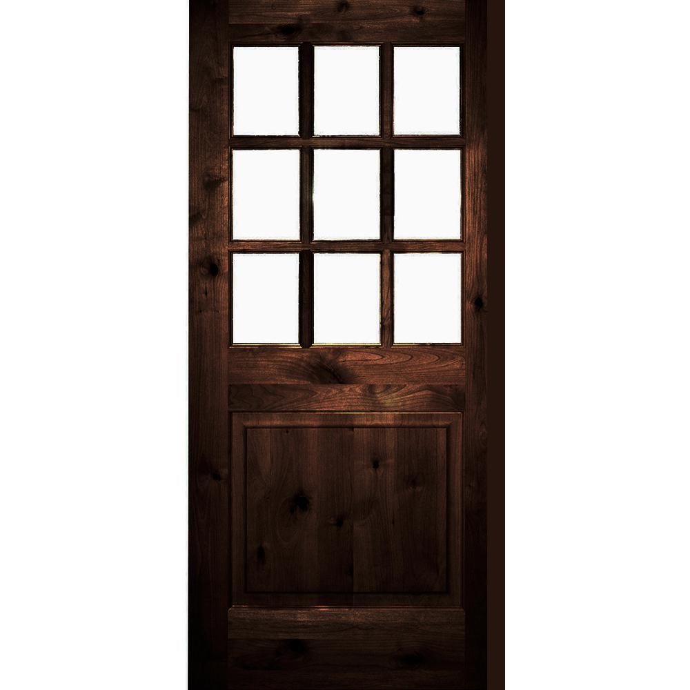 Krosswood Doors 36 in. x 80 in. Rustic Knotty Alder Red Mahogany Stain