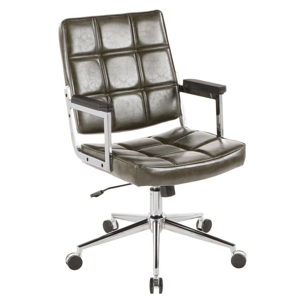 Yes Tufted Green Office Chairs Home Furniture The Bureau Green Faux Leather Office Chair