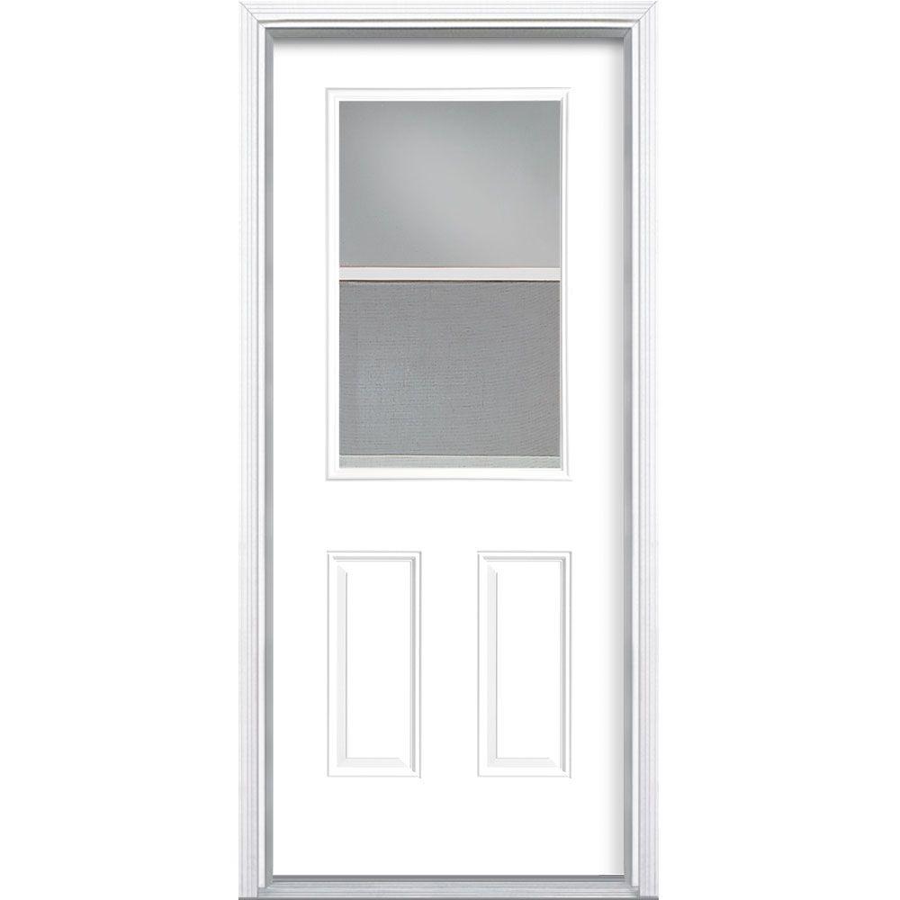 Jeld Wen 36 In X 79 In Venting 1 2 Lite Primed Steel Front Door Slab 794854 The Home Depot