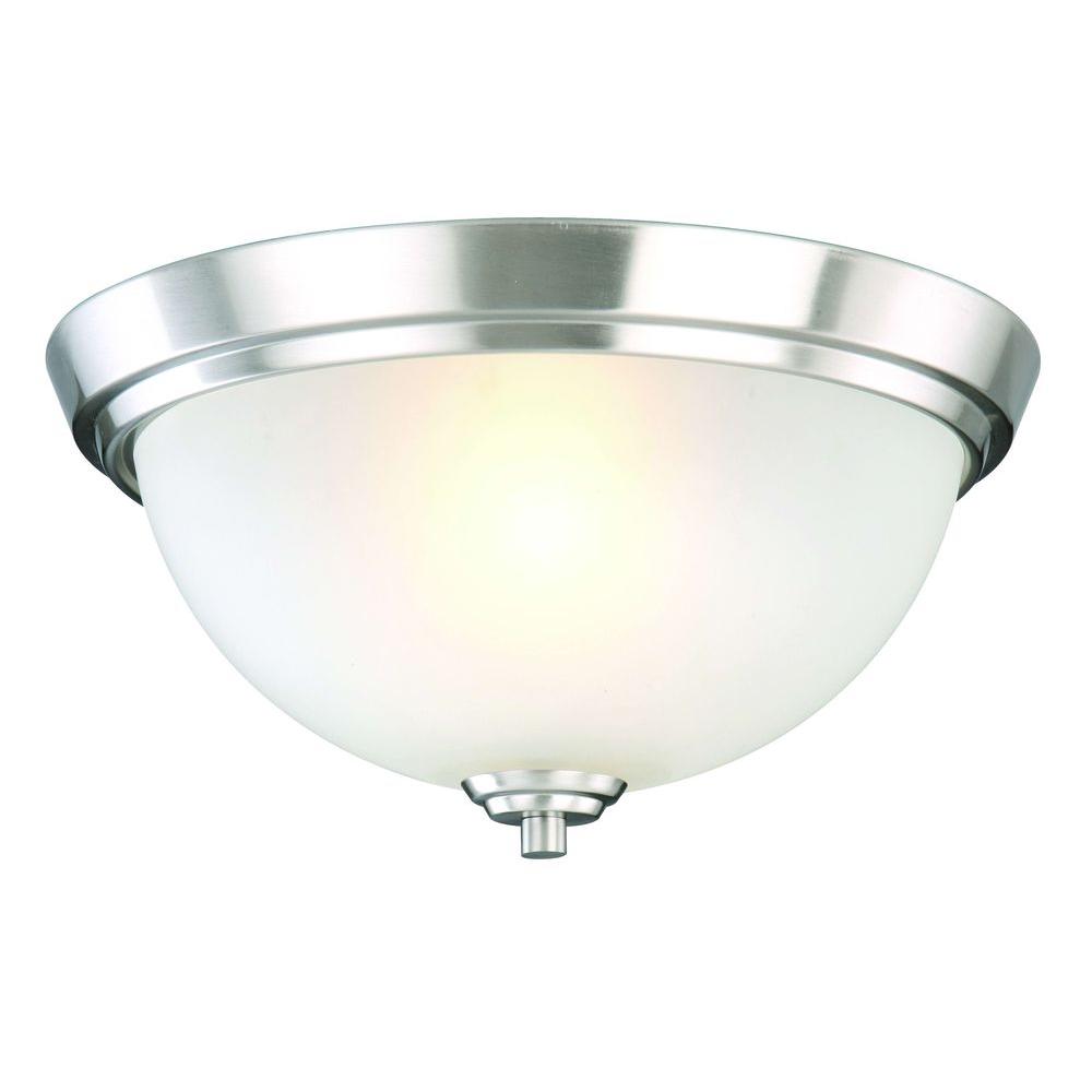 Hampton Bay Stratus 2 Light Brushed Nickel Flush Mount Hampton Bay Stratus 2 Light Brushed Nickel Flush Mount