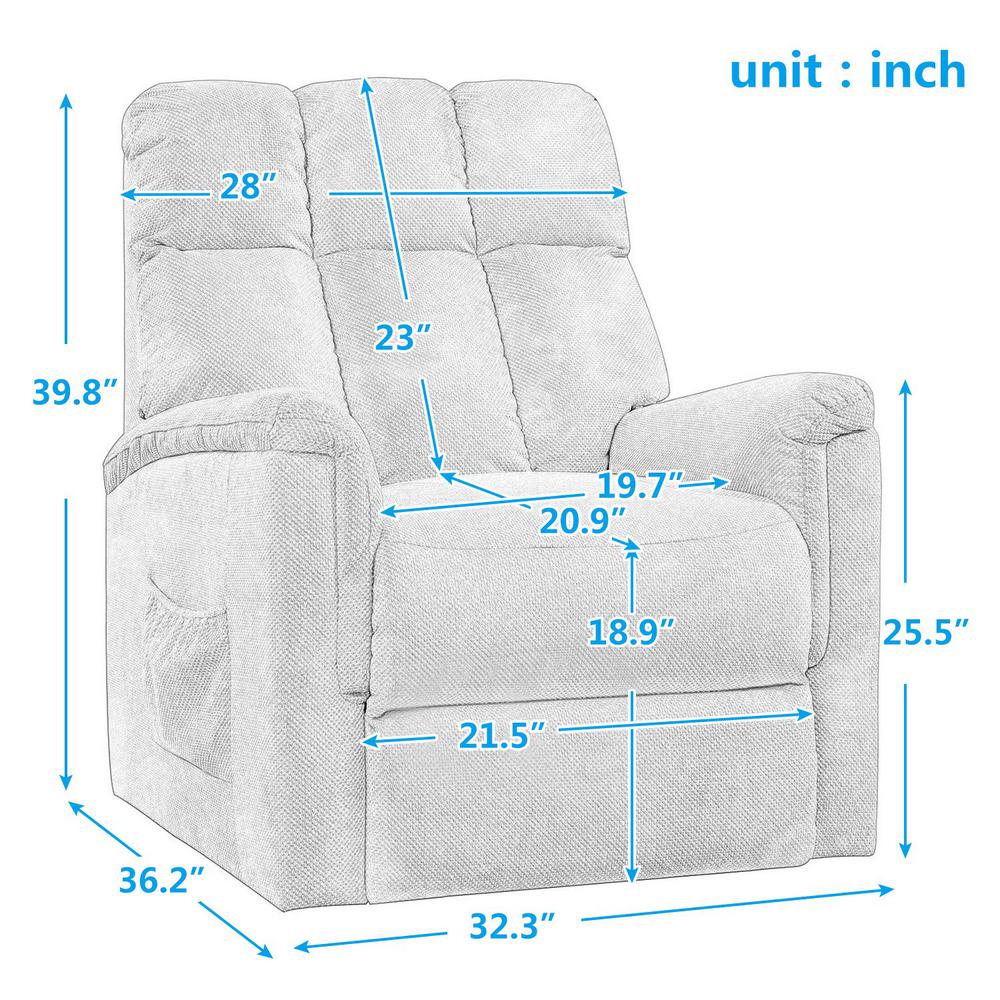 Merax Beige Soft Fabric Recliner Chair With Remote Control