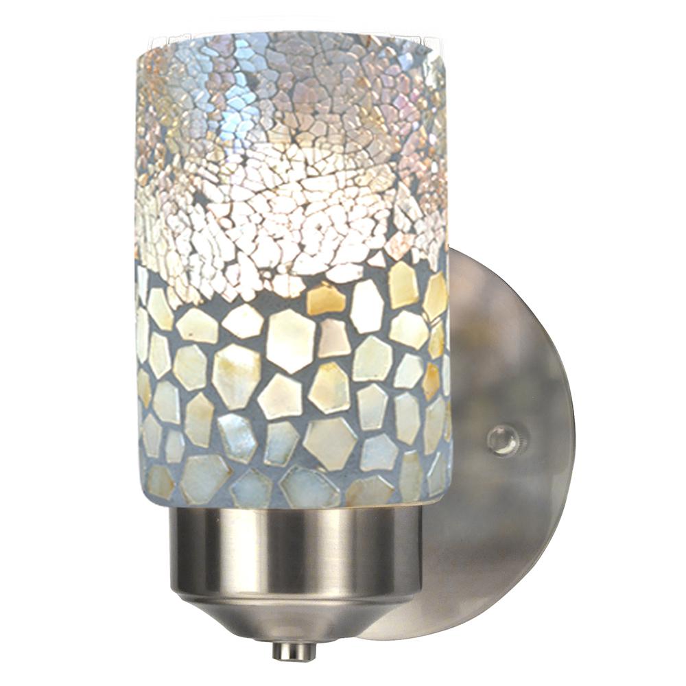 Springdale Lighting Alps 1 Light Brushed Nickel Mosaic Wall Sconce Springdale Lighting Alps 1 Light Brushed Nickel Mosaic Wall Sconce
