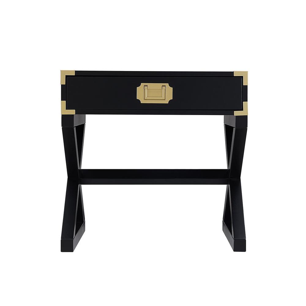 Southern Enterprises Black Campaign End Table Hd524627 The Home Depot Southern Enterprises Black Campaign End Table