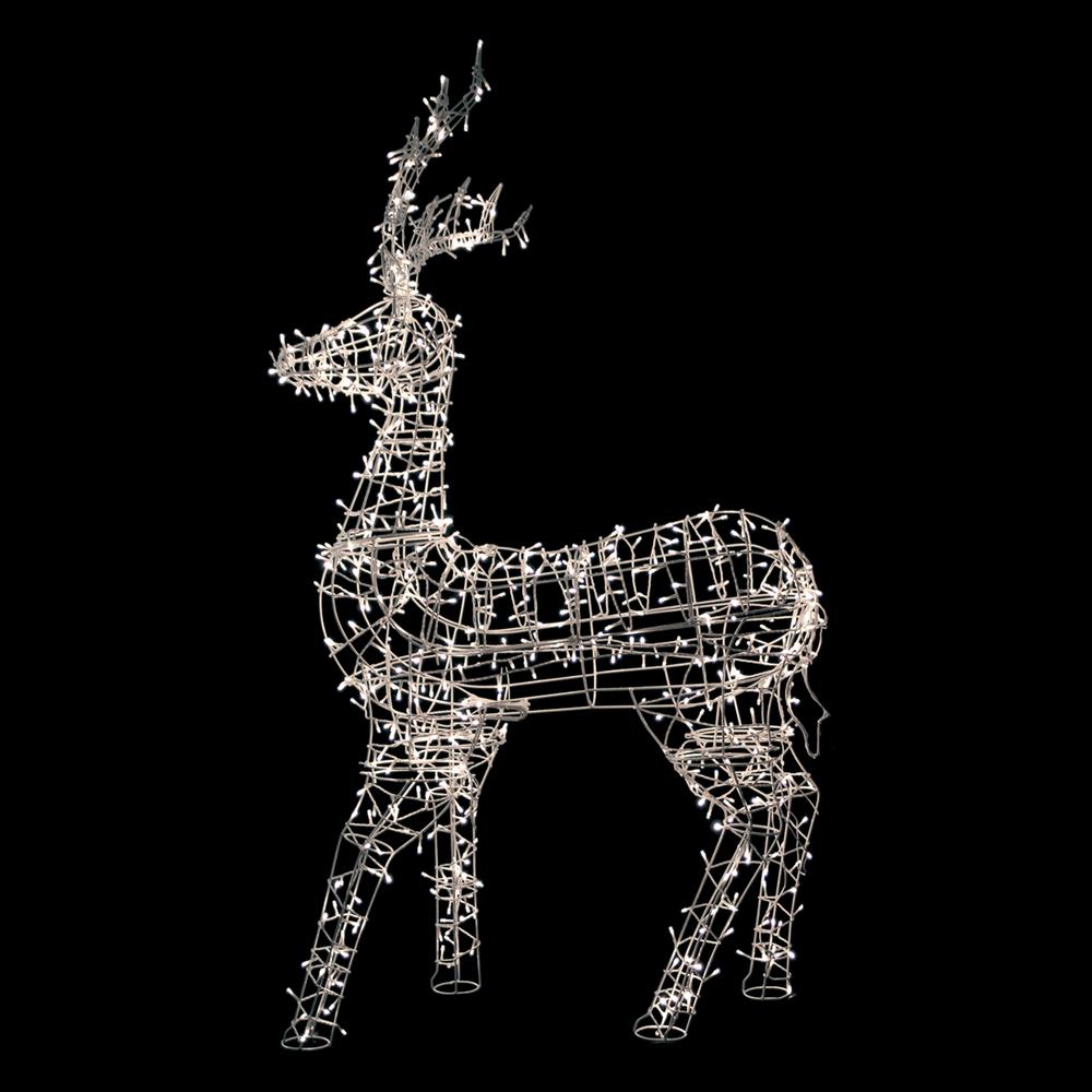 Reindeer Outdoor Decorations 60 In Decoration Lighted Standing Reindeer Outdoor With Warm White Led Lights