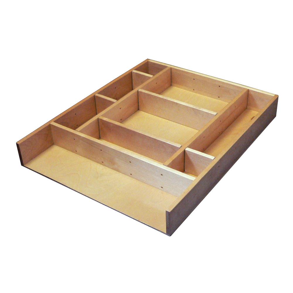 Rev A Shelf 2 5 In H X 15 38 In W X 19 12 In D Large Adjustable Wood Drawer Organizer Kit Ld 4ct21 1 The Home Depot