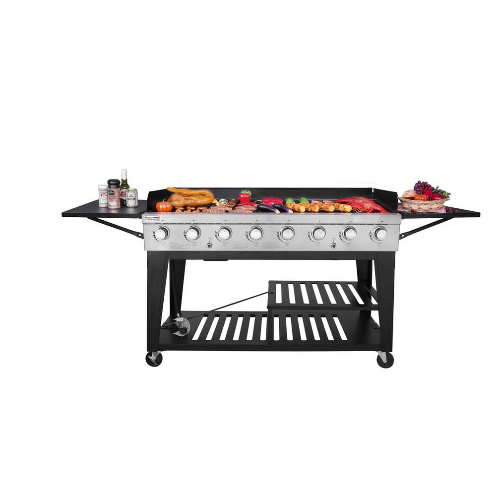 Royal Gourmet 8 Burner Event Propane Gas Grill With 2 Folding Side Tables Gb8000 The Home Depot