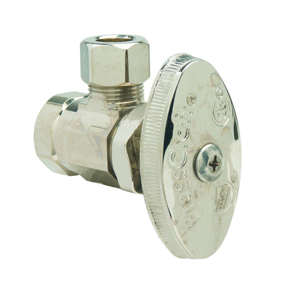 BrassCraft 3/8 in. FIP Inlet x 3/8 in. O.D. Comp Outlet MultiTurn Angle Valve in Polished