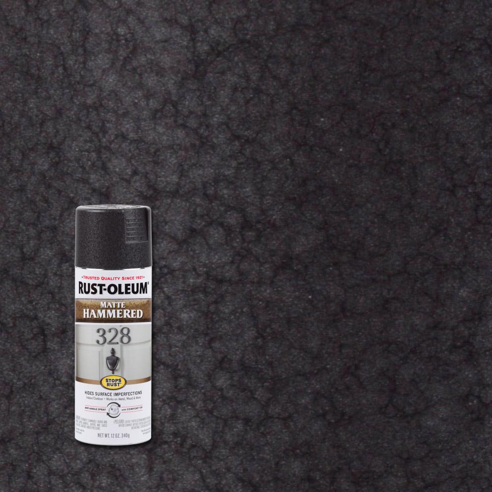 RustOleum Stops Rust 12 oz. Matte Black Hammered Protective Enamel