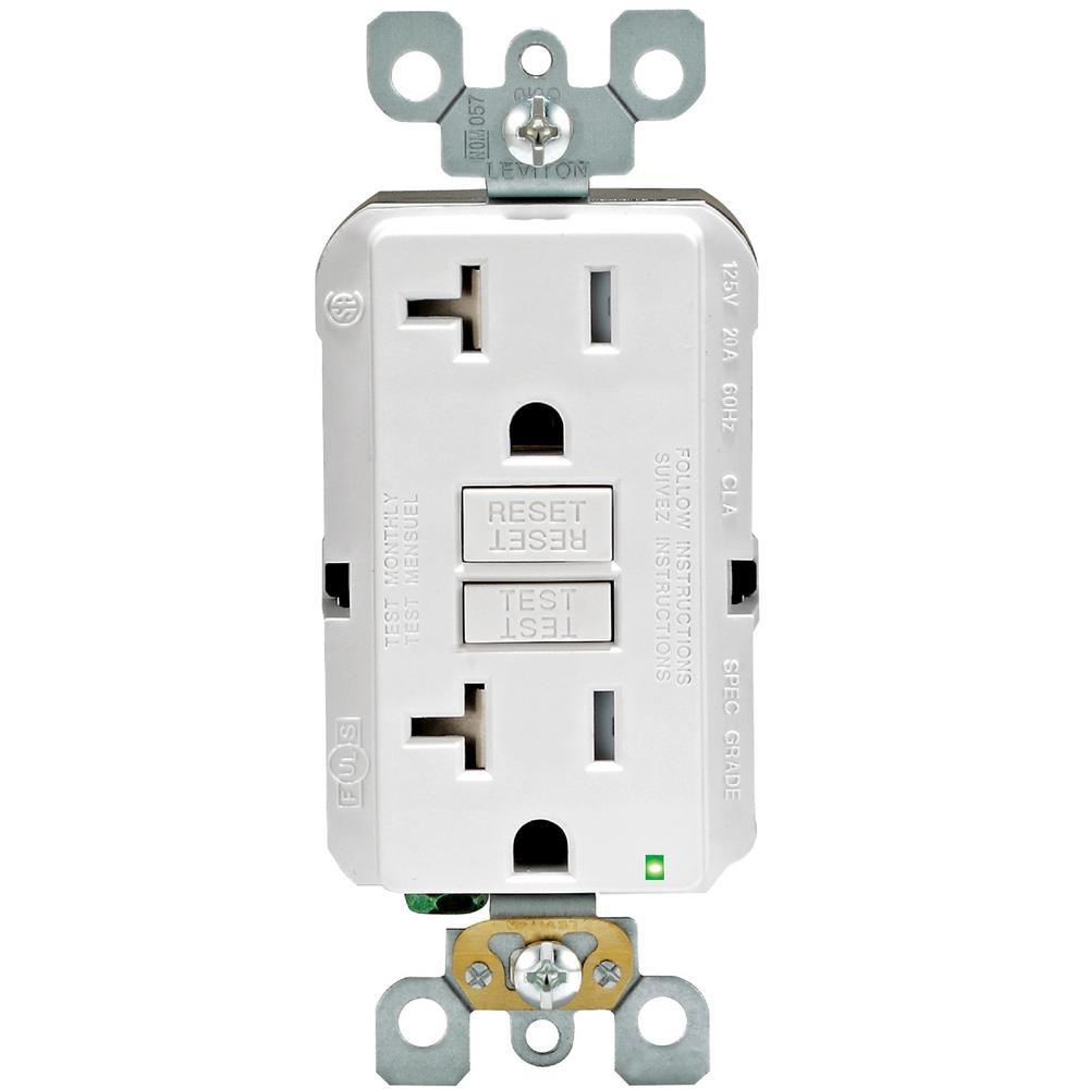 Hubbell GFT20IZ 20-Amp 125-Volt Ivory Indoor GFCI Decorator Wall Outlet