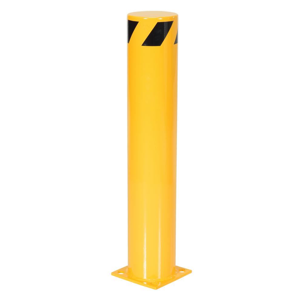 Vestil 36 in. x 6.5 in. Yellow Steel Pipe Safety Bollard-BOL-36-6.5 ...