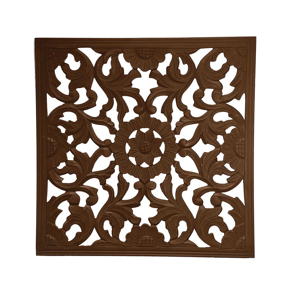 UPC 000337859784 product image for Fetco Zaria Espresso Square Medallion Wooden Wall Art, Brown | upcitemdb.com