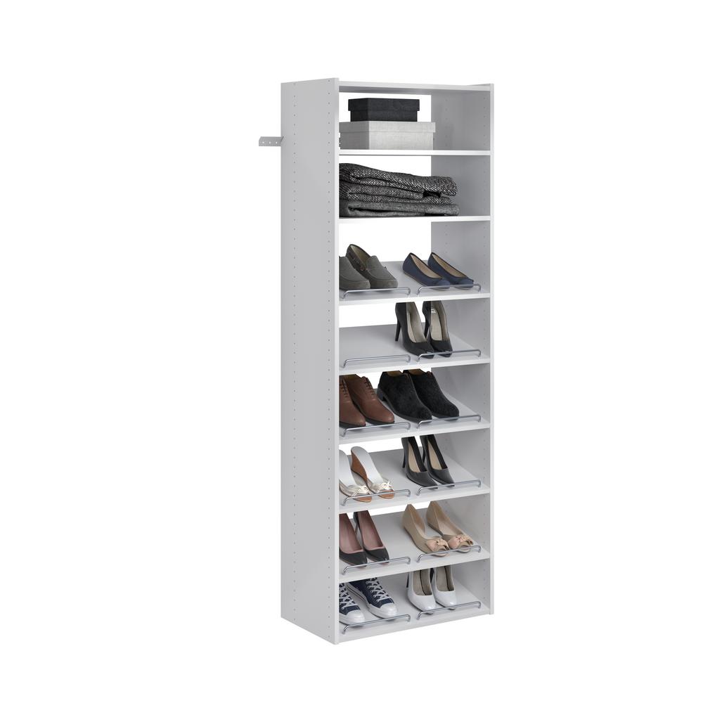 white shoe shelf closet