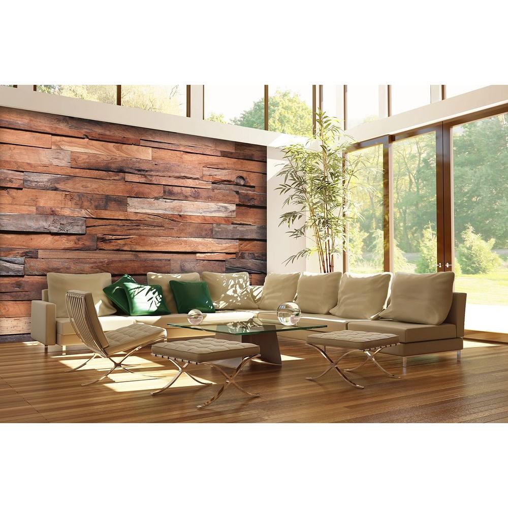 Ideal Decor 100 in. H x 144 in. W Reclaimed Wood Wall Mural-DM150 - The