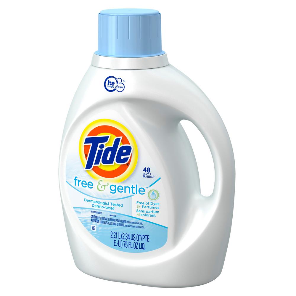 TIDE Free and Gentle HE Liquid Laundry Detergent (48Loads) 75 oz