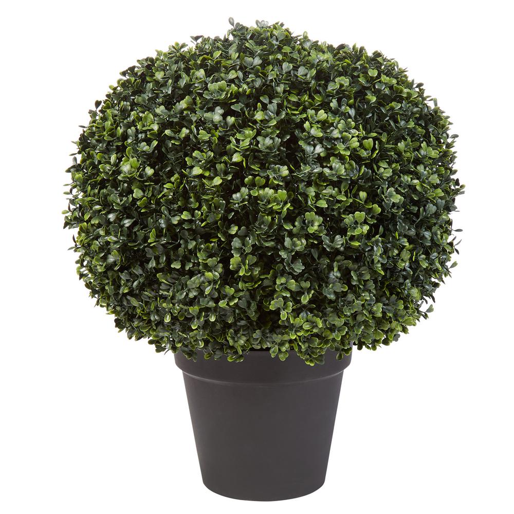 Pure Garden 21-Inch Indoor or Outdoor Faux Boxwood Topiary Ball (Green)