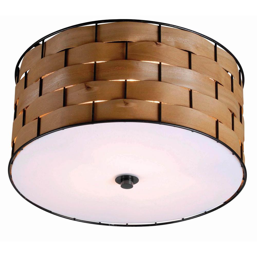 Kenroy Home Shaker 3 Light Wood Flushmount 92044dww The Depot Kenroy Home Shaker 3 Light Wood Flushmount