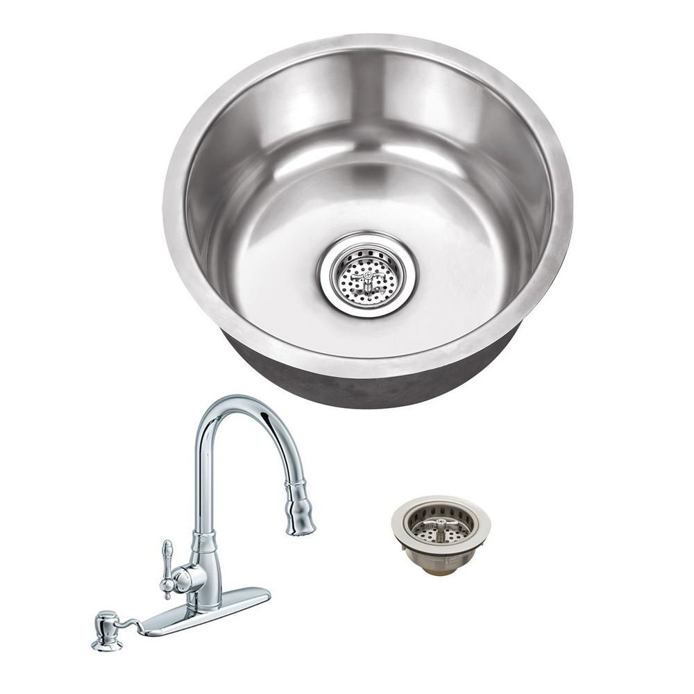 IPT Sink Company AllinOne Undermount Stainless Steel 17.125 in