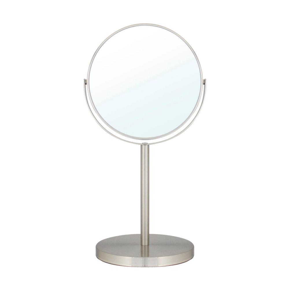6 In 2 Sided 1x And 5x Counter Top 14 Magnifying Makeup Mirror Satin Nickel