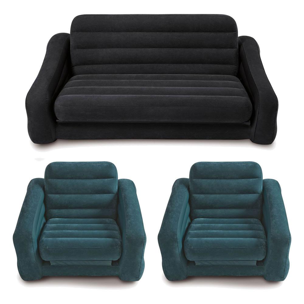 Intex Queen Size Inflatable Pull Out Futon Sofa Bed Plus Inflatable Pull Out Futon Sofa Bed